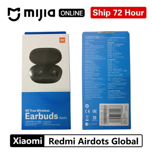 Xiaomi Redmi Airdots TWS Bluetooth 5.0  Earphone Stereo Wireless Active Noise Cancellation With Mic Handsfree Earbuds AI Control